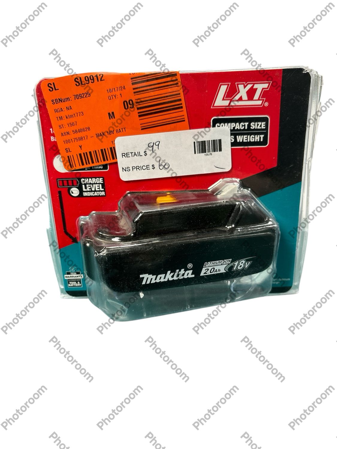 Makita 18V LXT Lithium-Ion Compact Battery Pack 2.0Ah BL1820B