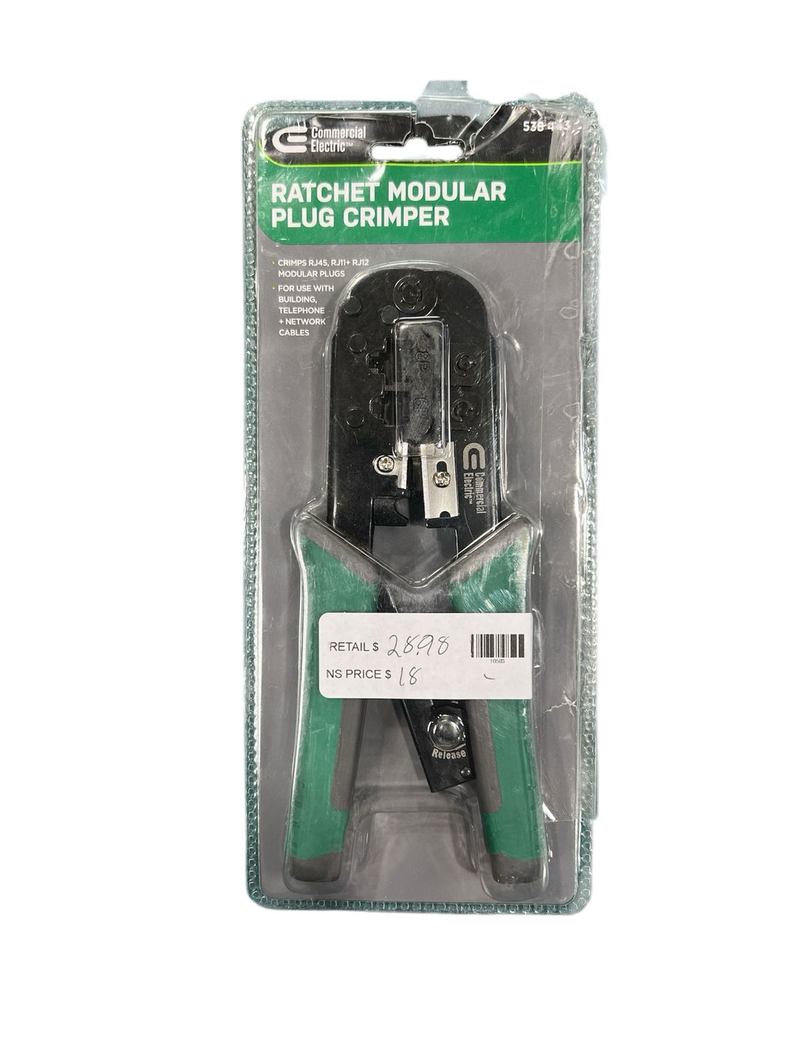 Commercial Electric Ratchet Modular Plug Crimper CE70806 .....