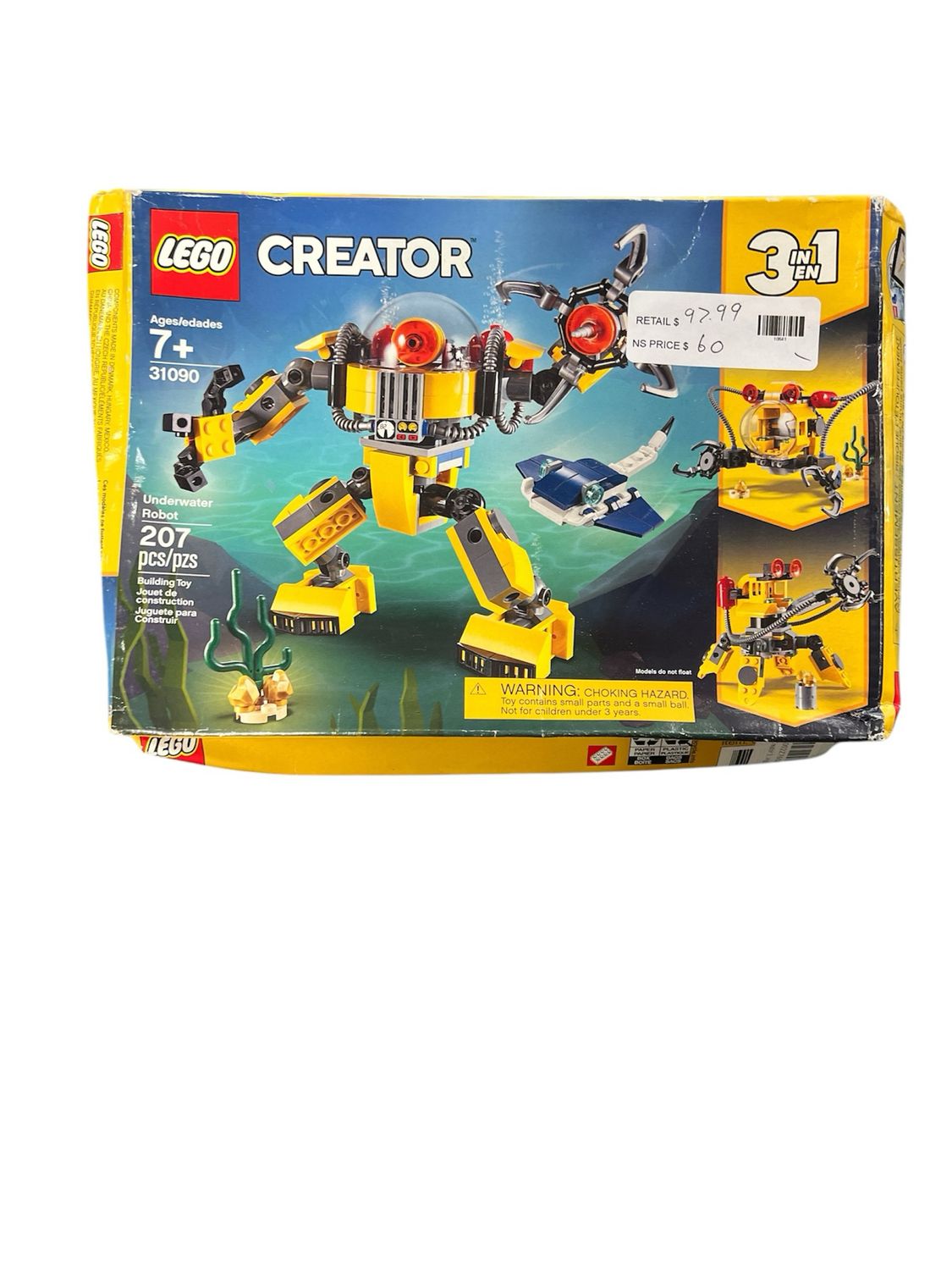 LEGO Creator 3in1 Underwater Robot 31090 Building Kit (207 Pieces)