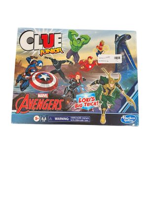 Hasbro Gaming Clue Junior: Marvel Avengers Edition Board Game for Kids Ages 5+, Loki&#39;s Big Trick, Classic Mystery for 2-6 Players