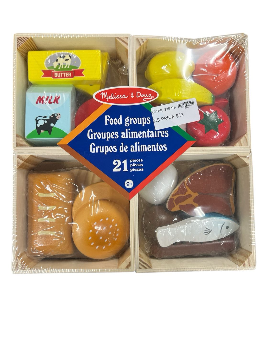 Melissa &amp; Doug Cutting Food Play Food Set With Wooden Pieces, Knife, Cutting Board