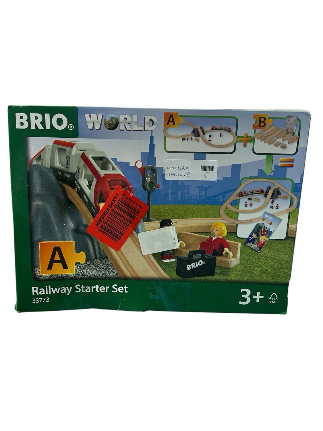 BRIO World - 33773 Railway Starter Set | Complete 26 Piece Toy Train Set with Accessories and Wooden Tracks | Perfect for Kids Aged 3 and Up - Sustainable Wood Green Edition 33773