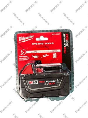 Milwaukee M18 18-Volt 5.0 Ah Lithium-Ion XC Extended Capacity Resistant Battery Pack 48-11-1850R .