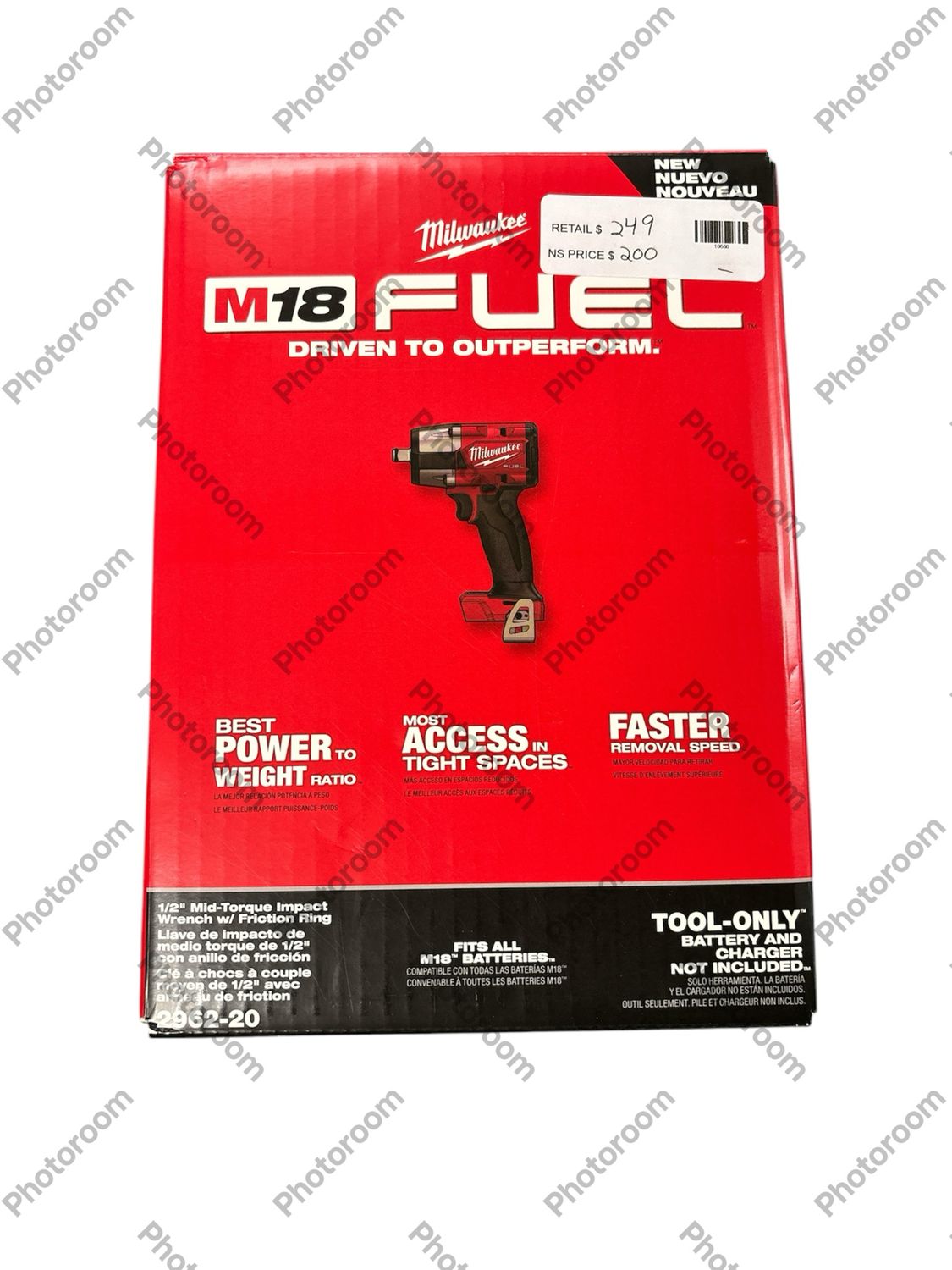 Milwaukee M18 FUEL Gen-2 18V Lithium-Ion Brushless Cordless Mid Torque 1/2 in. Impact Wrench w/Friction Ring (Tool-Only) 2962-20 .