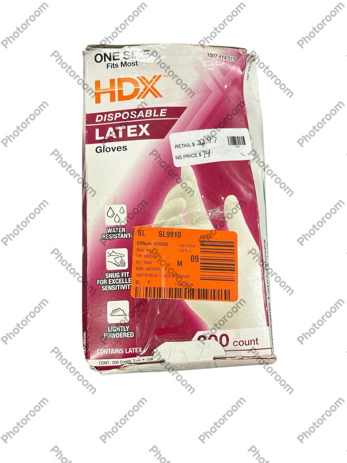 HDX White Disposable Latex Cleaning Gloves (200-Count) HDXGRDR200C .