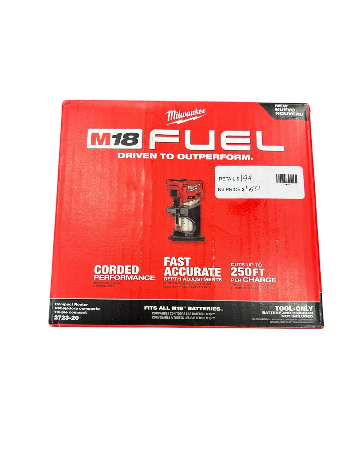 Milwaukee M18 FUEL 18V Lithium-Ion Brushless Cordless Compact Router (Tool-Only) 2723-20