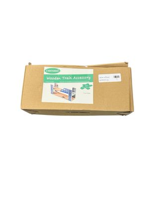 Z MAYABBO Wooden Train Set Accessories Wood Railway Bridge for Railroad Tracks, 2-Level Overpass Compatible for All Railway Tracks System