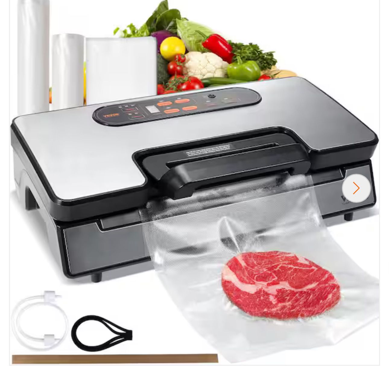 VEVOR Vacuum Sealer Machine 90 Kpa 130-Watt Powerful Dual Pump and Dual Sealing Dry and Moist Food Vacuum Sealer, Silver SYJZKFKJTSSB35KV5V1