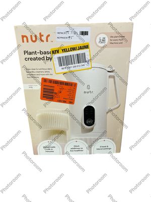 Nutr 12 oz. Single Speed White Countertop Plant-based Nut Milk Machine NUTR-W