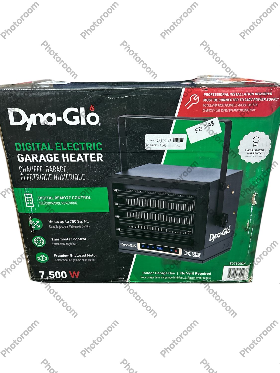 Dyna-Glo 7,500-Watt Dual Heat Electric Garage Heater with Remote EG7500DH