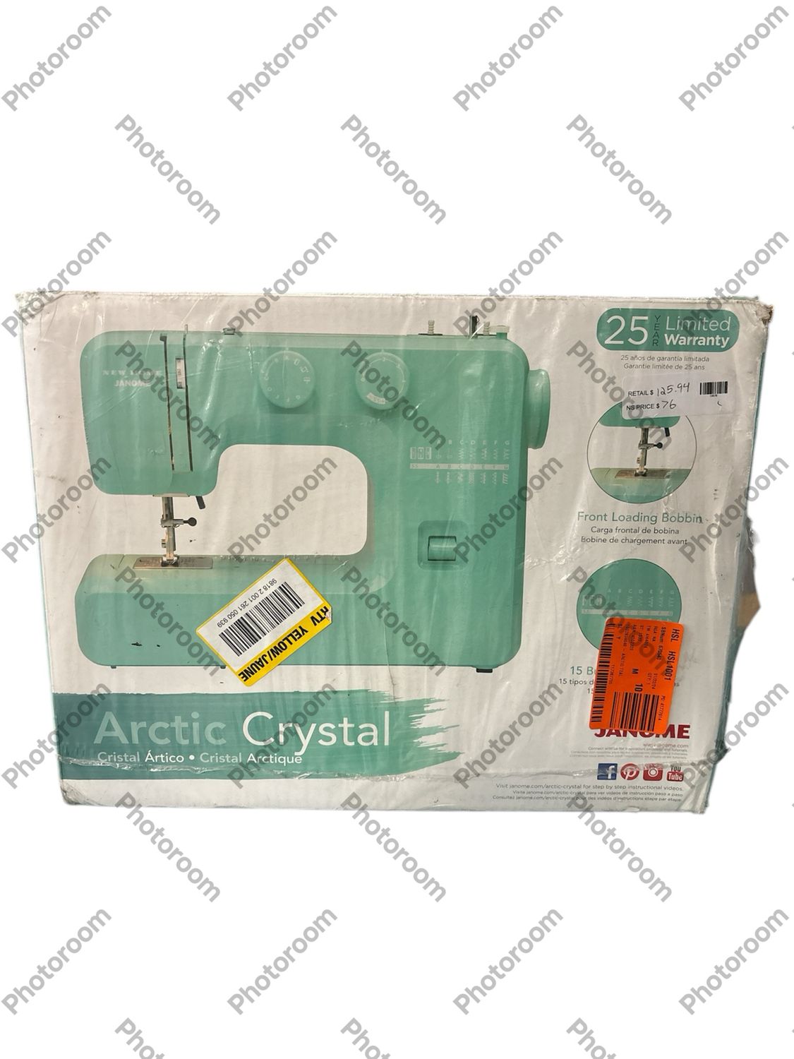 Janome Arctic Teal Crystal Easy-to-Use Sewing Machine 001crystal