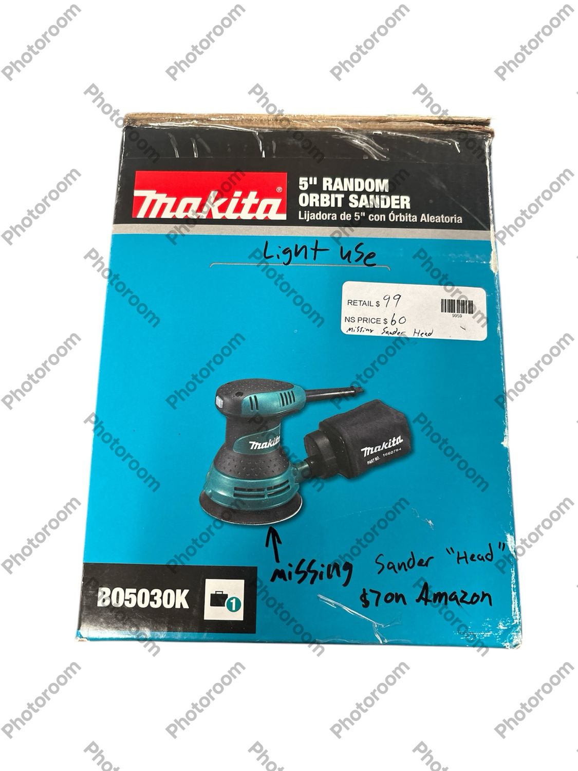 Makita 3 Amp 5 in. Corded Palm Grip Random Orbital Sander with Dust Bag, Hard Case BO5030K