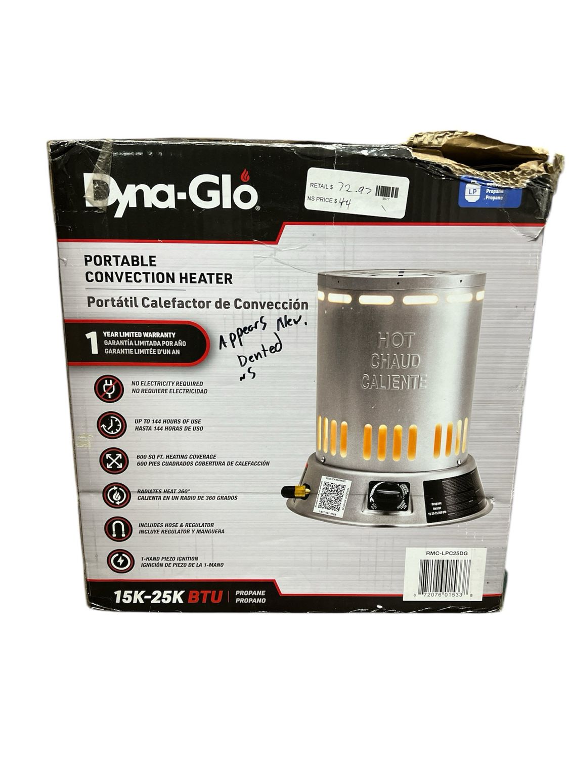 Dyna-Glo 15K-25K BTU Propane Convection Heater RMC-LPC25DG