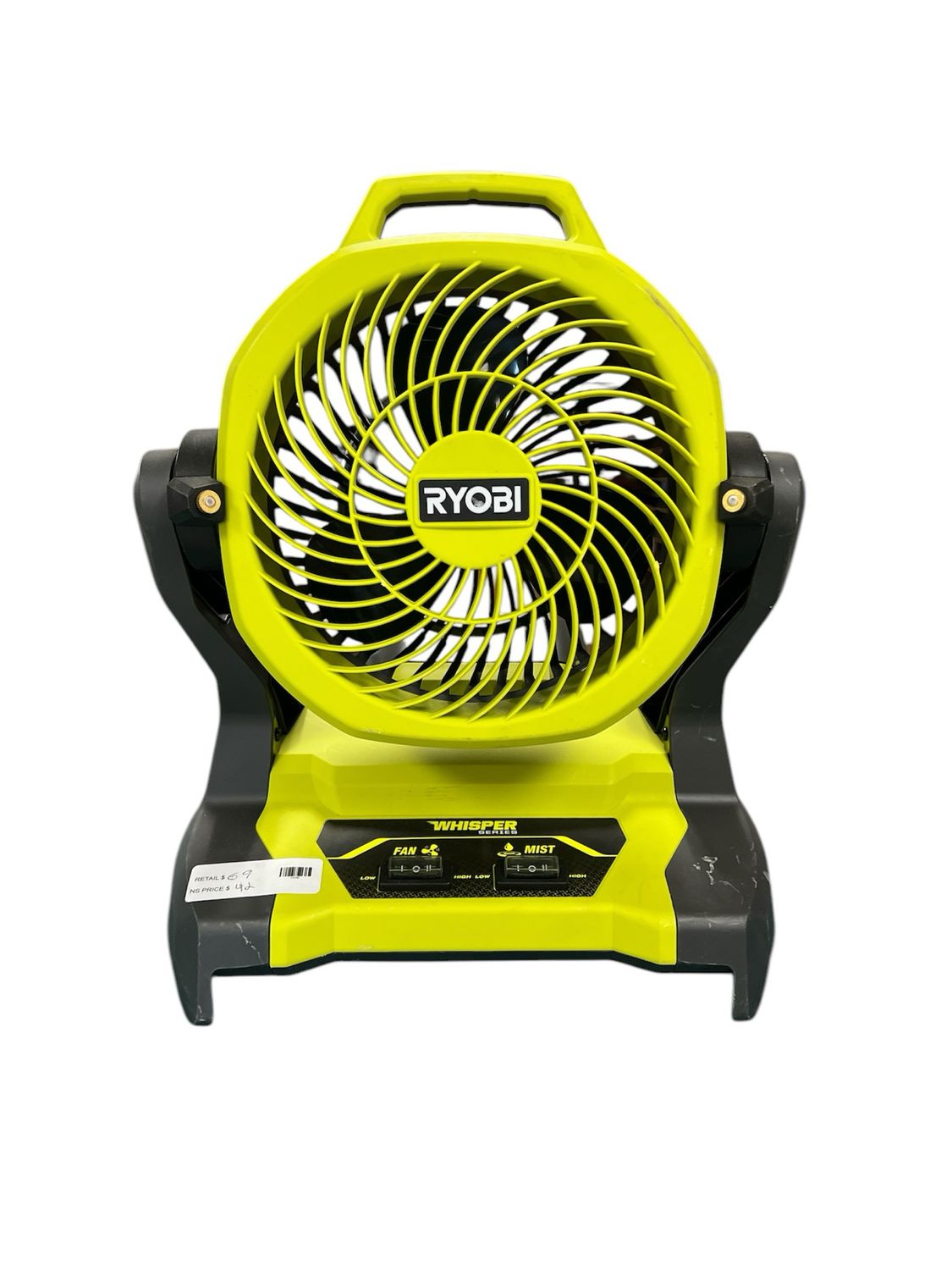 Ryobi ONE+ 18V Cordless 7-1/2 in. Bucket Top Misting Fan (Tool Only) PCL851