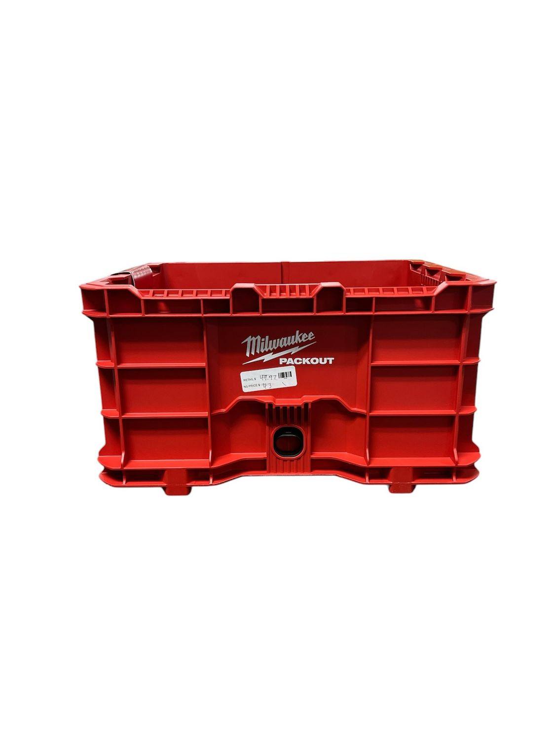 Milwaukee PACKOUT 18.6 in. Tool Storage Crate Bin with Carrying Handles and 50 lbs. Weight Capacity 48-22-8440