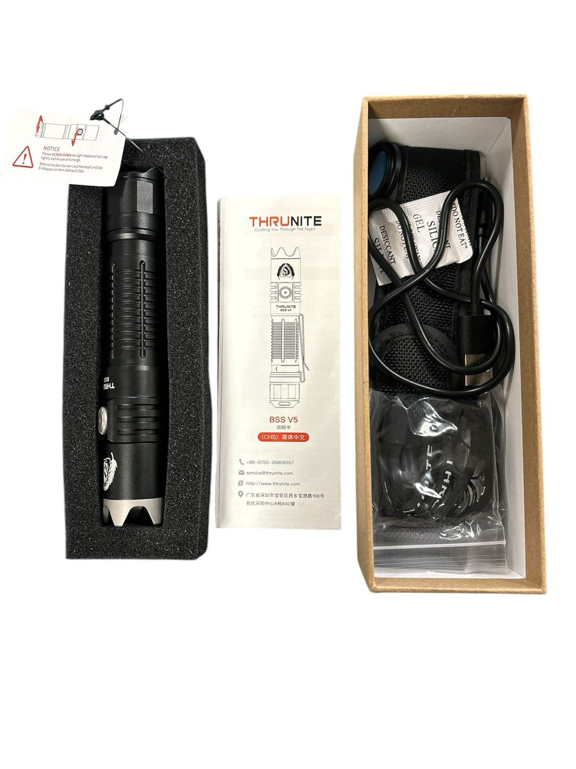 ThruNite BSS V5 LED Flashlight, USB Rechargeable Flashlight, High 2676 Lumens, Bright Cool White Flashlights with 6 Light Modes for Camping Hiking, Black - CW