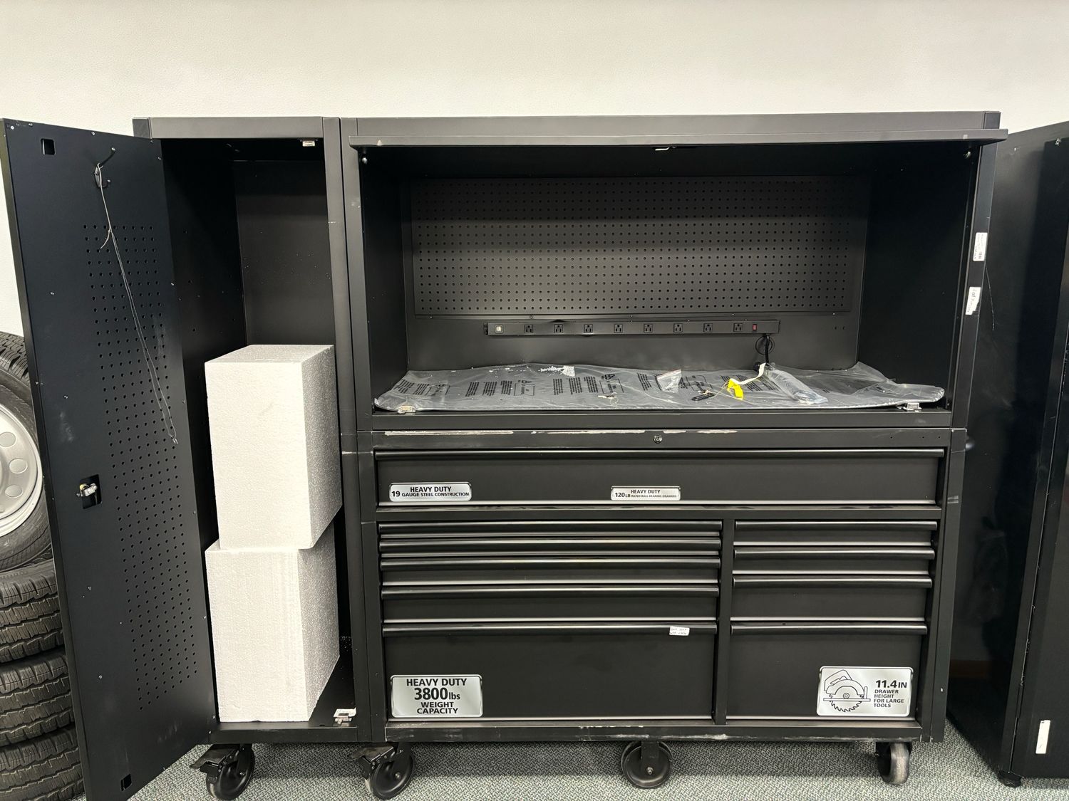 Husky 62 in. W x 24 in. D Heavy Duty 10-Drawer Mobile Workbench