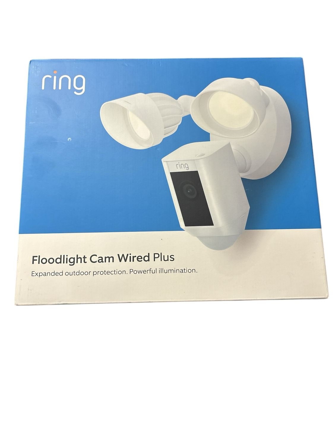 Ring Floodlight Cam Wired Plus - Smart Security Video Camera with 2-LED Lights, 2-Way Talk, Color Night Vision, White B08F6GPQQ7