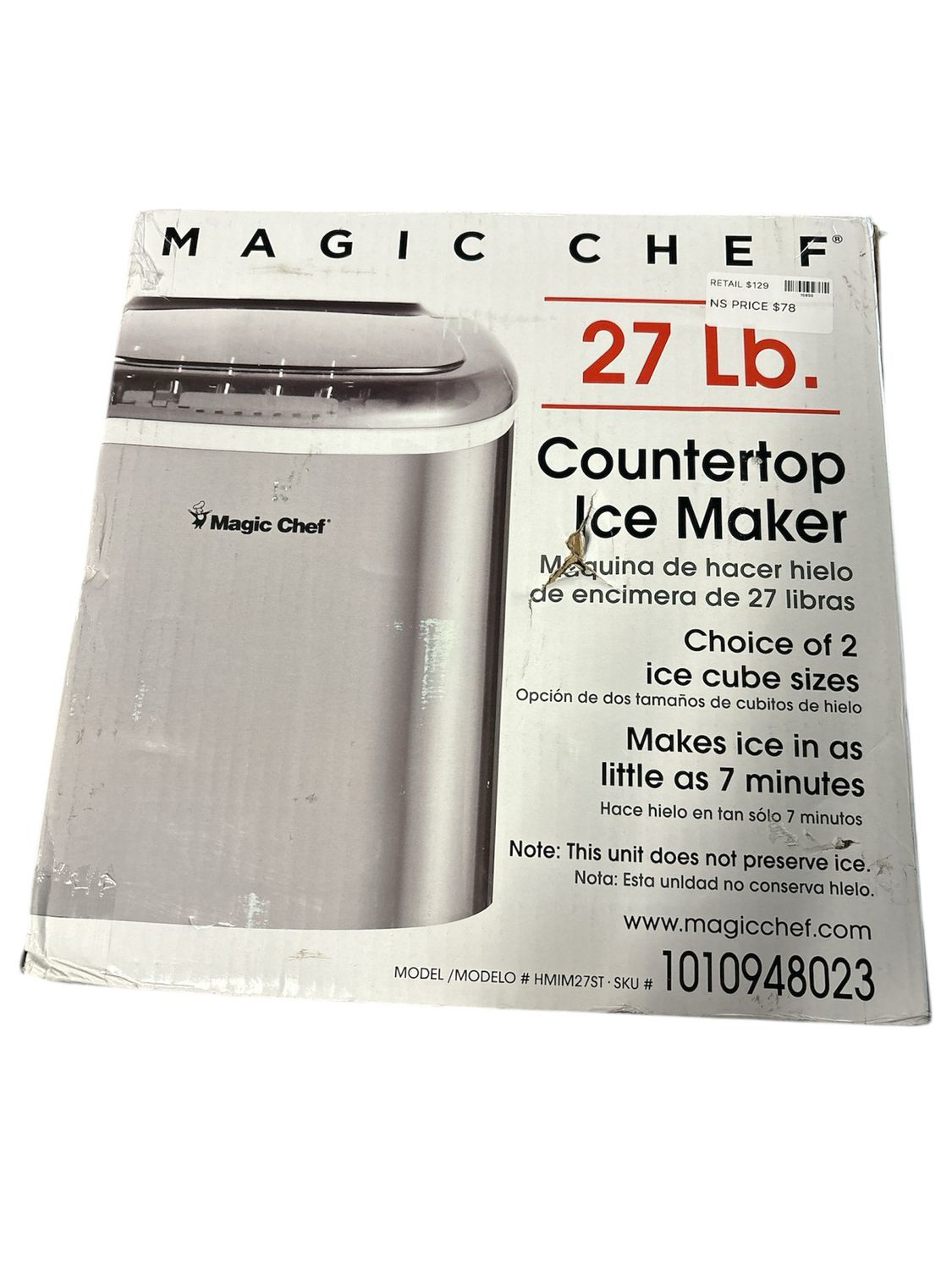Magic Chef 27 lbs. Bullet Ice Countertop Ice Maker in Stainless Steel HMIM27ST