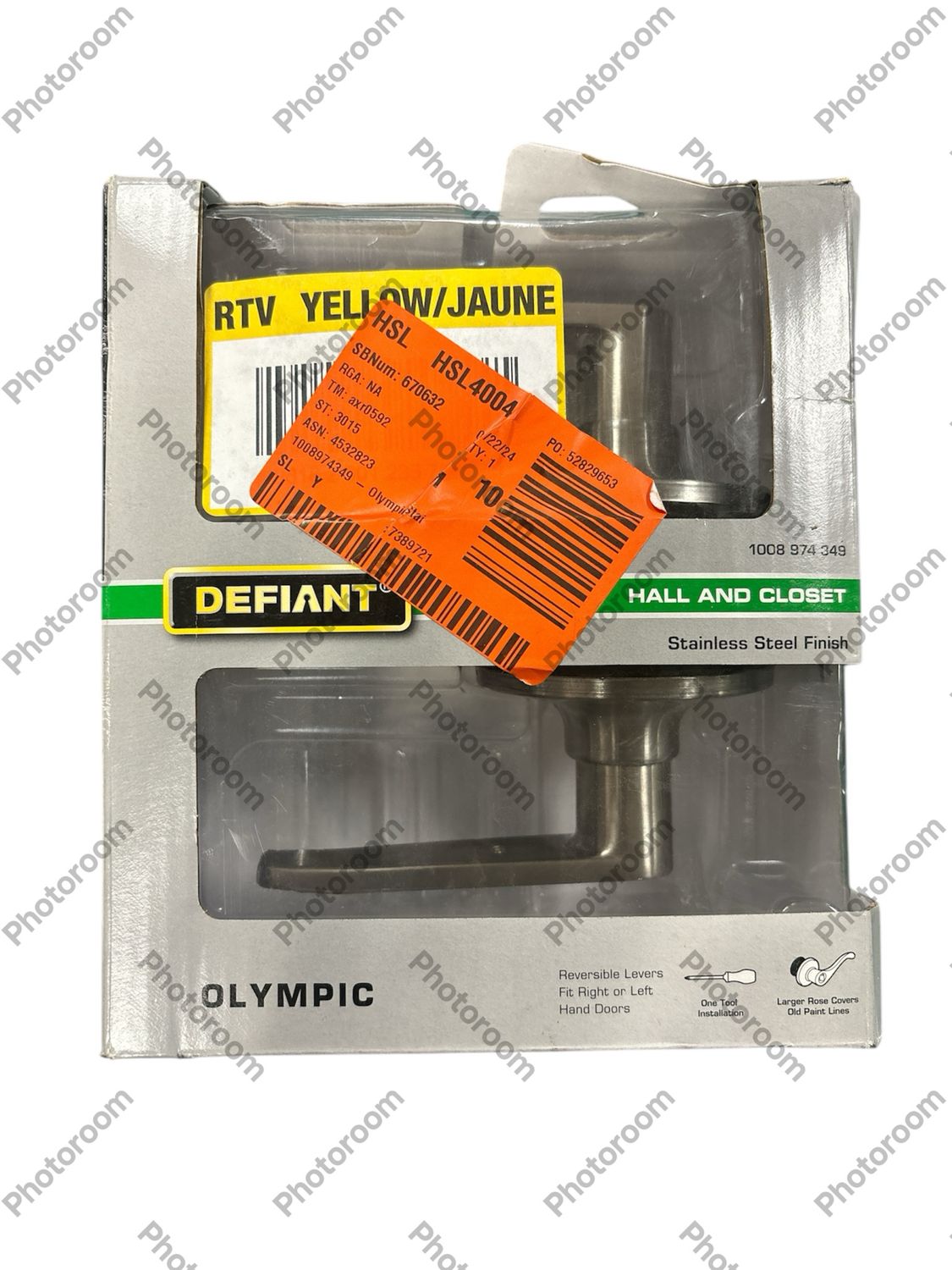 Defiant Olympic Stainless Steel Hall/Closet Door Lever 32LG603B