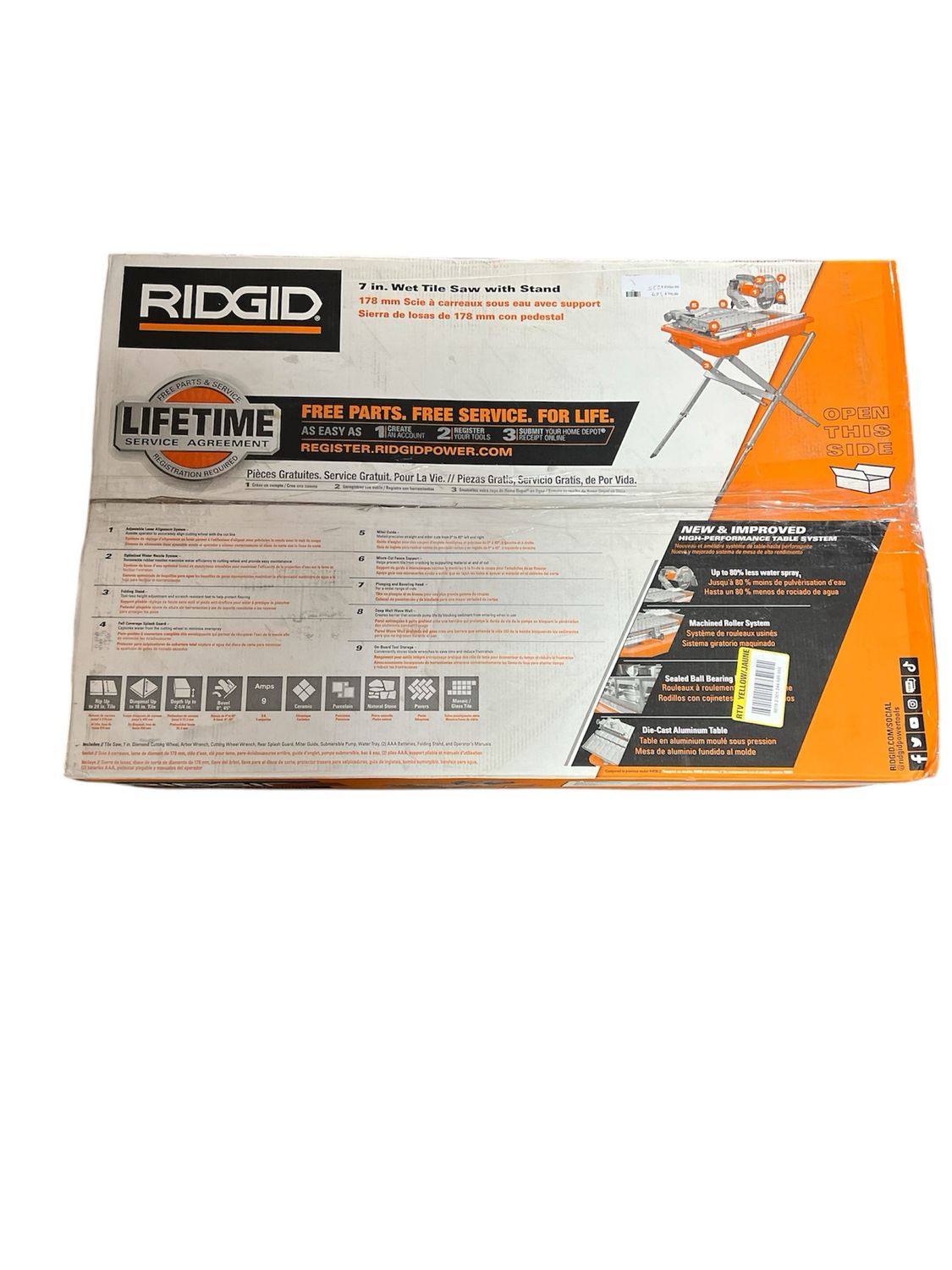 Ridgid 9-Amp 7 in. Blade Corded Wet Tile Saw with Stand R4031S