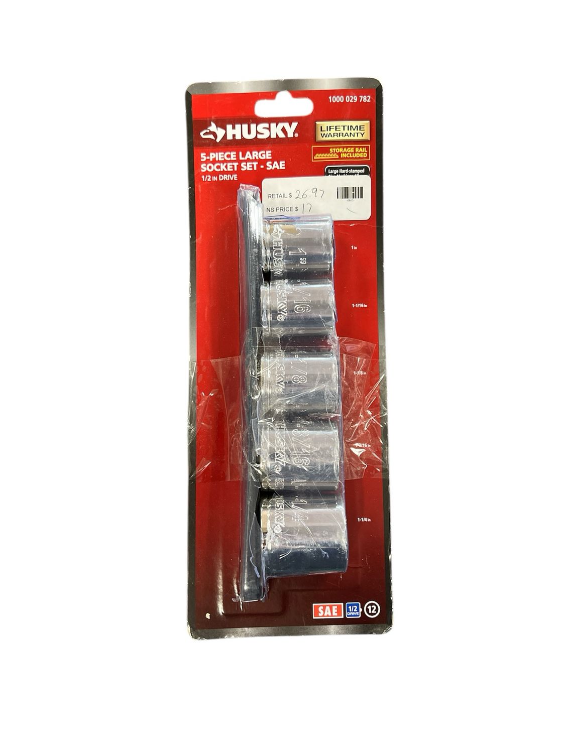 Husky 1/2 in. Drive SAE Large Socket Set (5-Piece) H2DSAE5PC