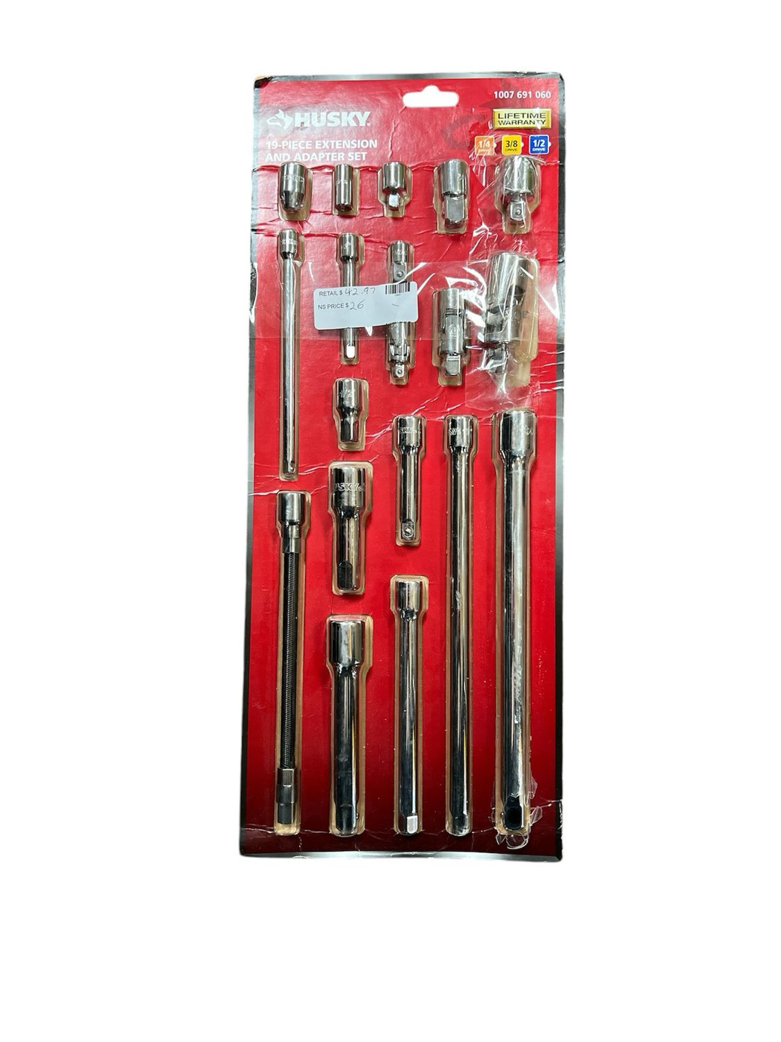 Husky 1/4 in., 3/8 in., 1/2 in. Drive Accessory Set (19-Piece) HACCY19PCRM