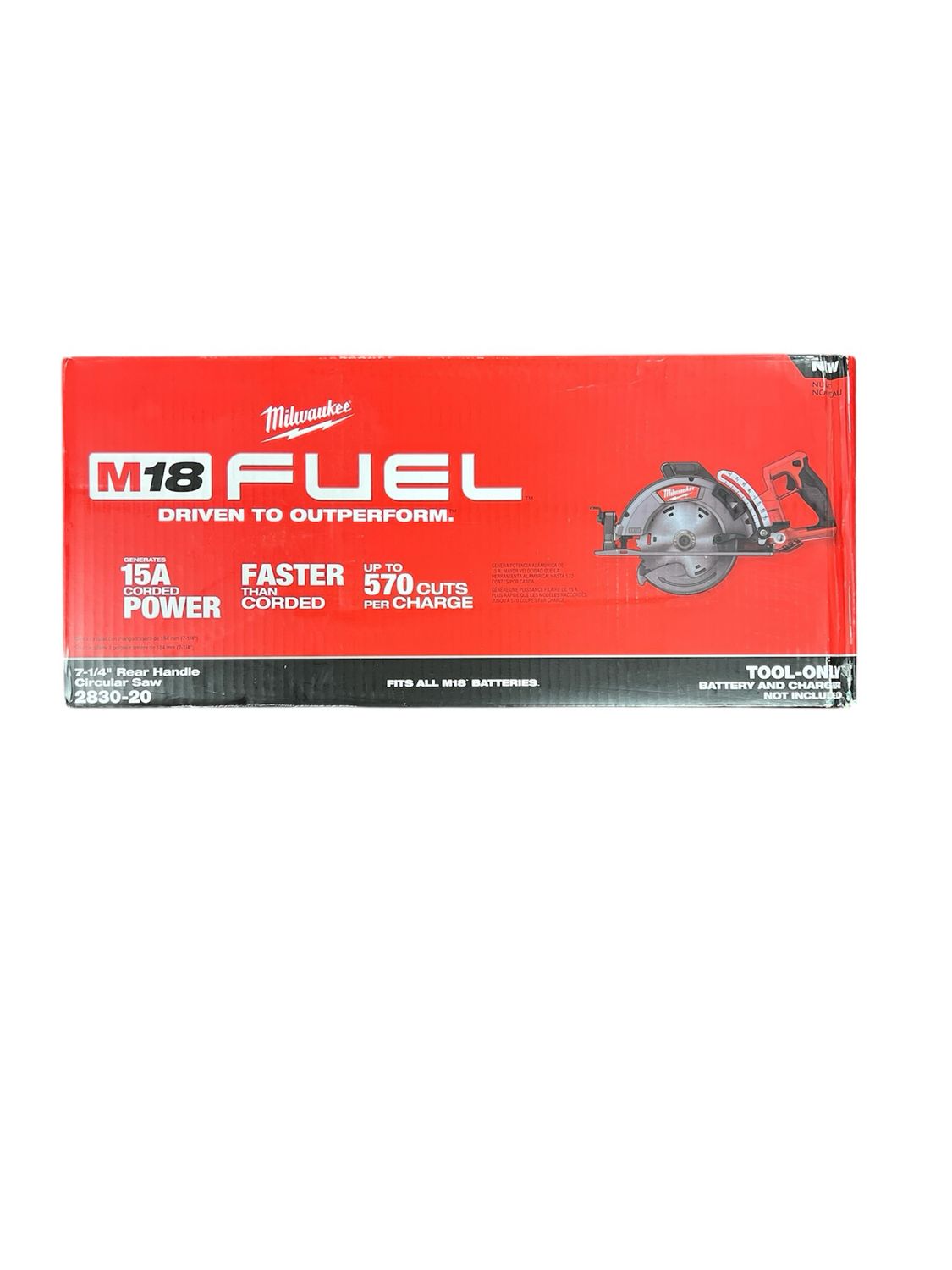 Milwaukee M18 FUEL 18V Lithium-Ion Cordless 7-1/4 in. Rear Handle Circular Saw (Tool-Only) 2830-20