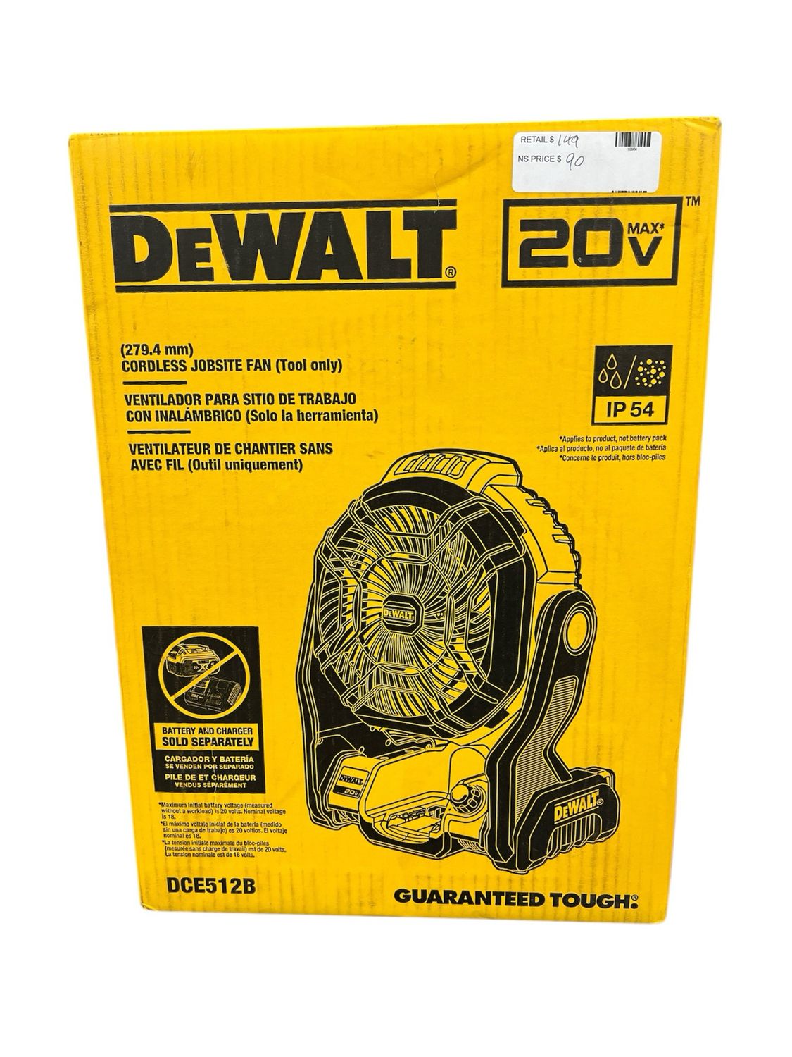 Dewalt 20V MAX Jobsite Fan (Tool Only) DCE512B