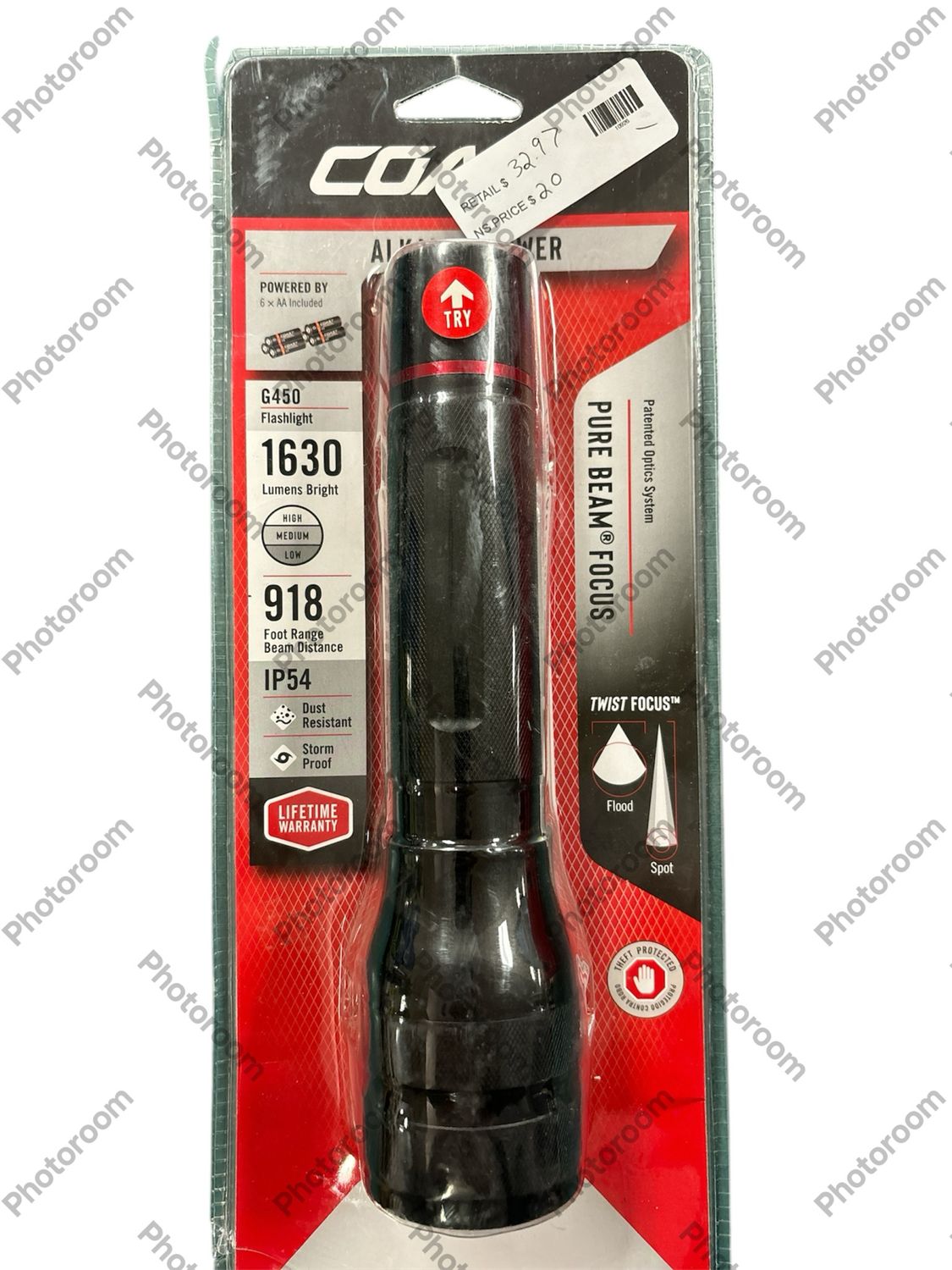 Coast G450 1630 Lumens Alkaline LED Handheld Flashlight 21864