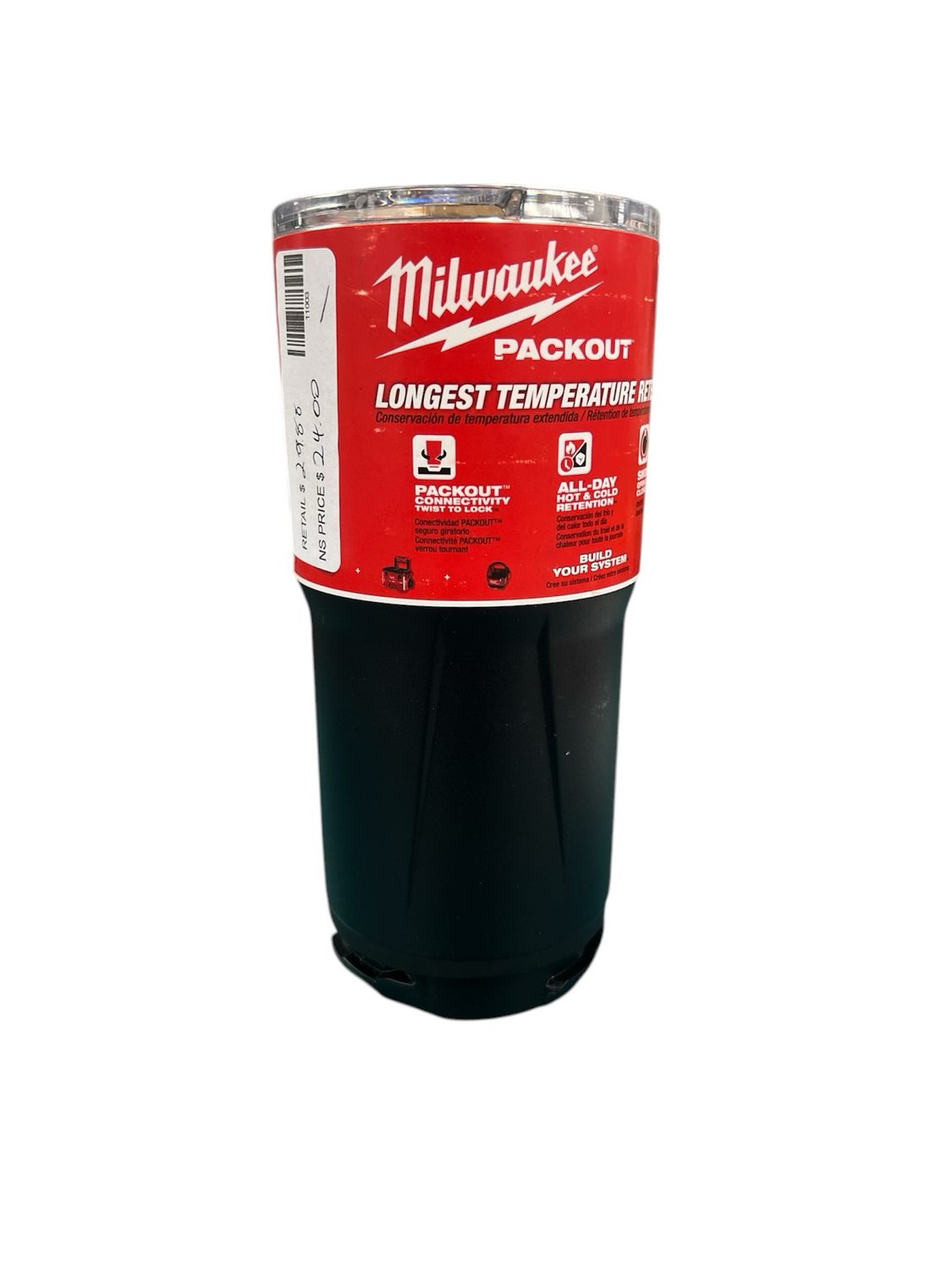 Milwaukee PACKOUT Black 20 oz. Tumbler 48-22-8392B New