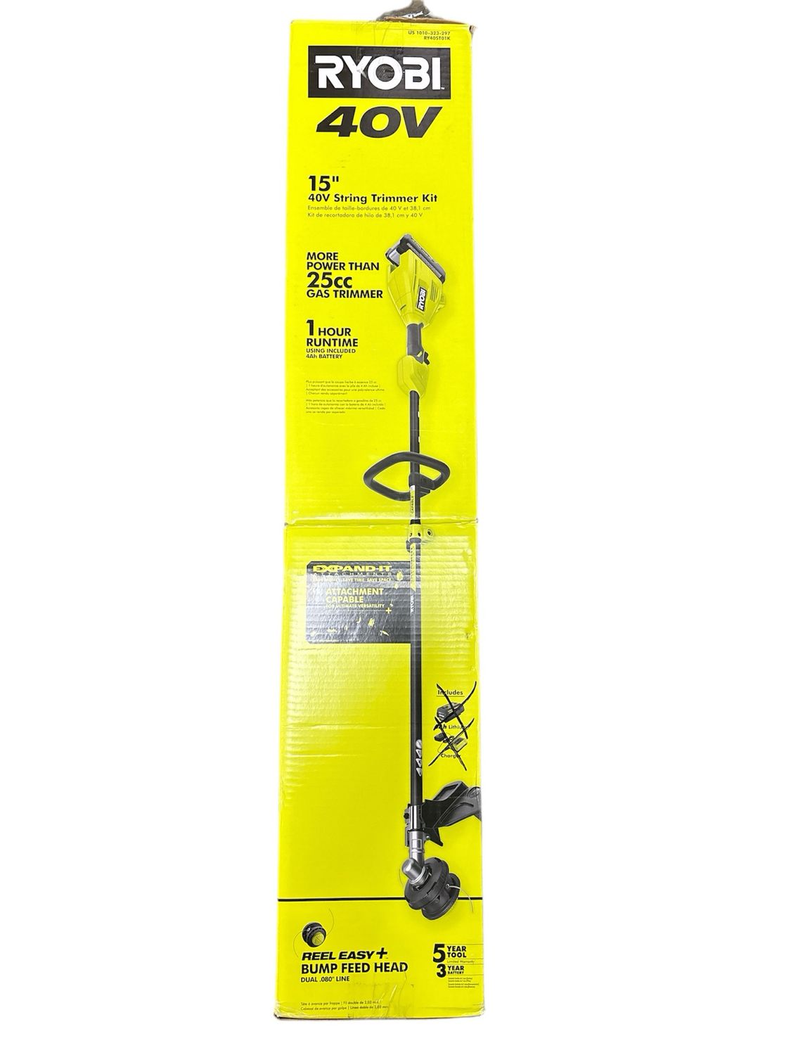 RYOBI 40V 15 in. Expand-It Cordless Battery Attachment Capable String Trimmer (Tool Only) RY40ST01B