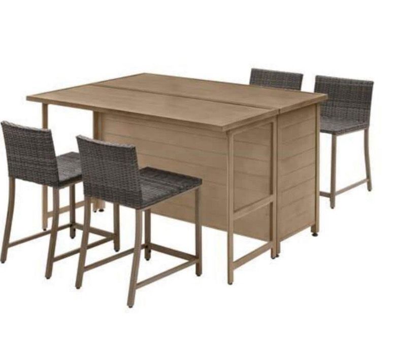 Hampton Bay Ashford Park Steel Wicker Outdoor Bar Chairs (4-Pack)GC-31045-SSR