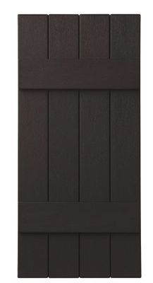 Ply Gem 15 in. x 35 in. Polypropylene 4-Board Closed Board and Batten Shutters Pair in Brown VIN4C1535 59