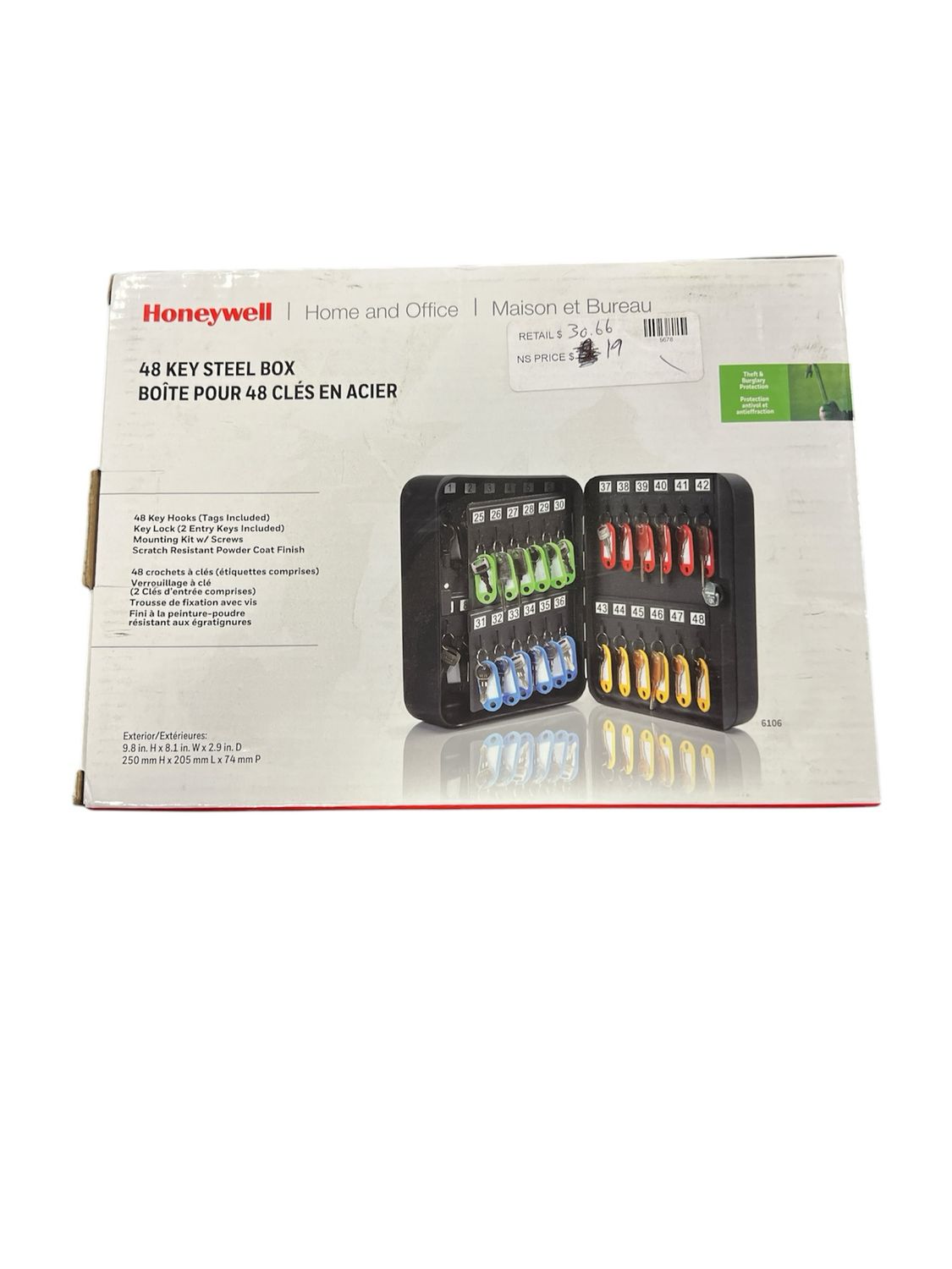 Honeywell 48 Key Steel Security Box 6106 New