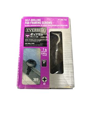 Everbilt #7 x 7/16 in. Phillips Pan-Head Self-Drilling Framing Screw 1 lb.- Box (369-Piece) 116024
