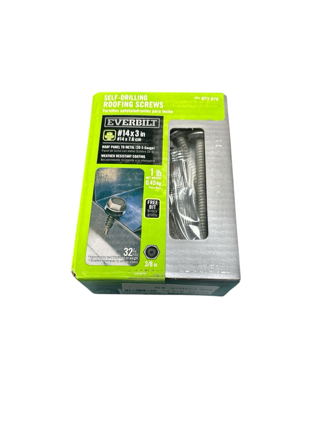 Everbilt #14 x 3 in. Self-Drilling Screw with Neoprene Washer 1 lb.-Box (35-Piece) 116046