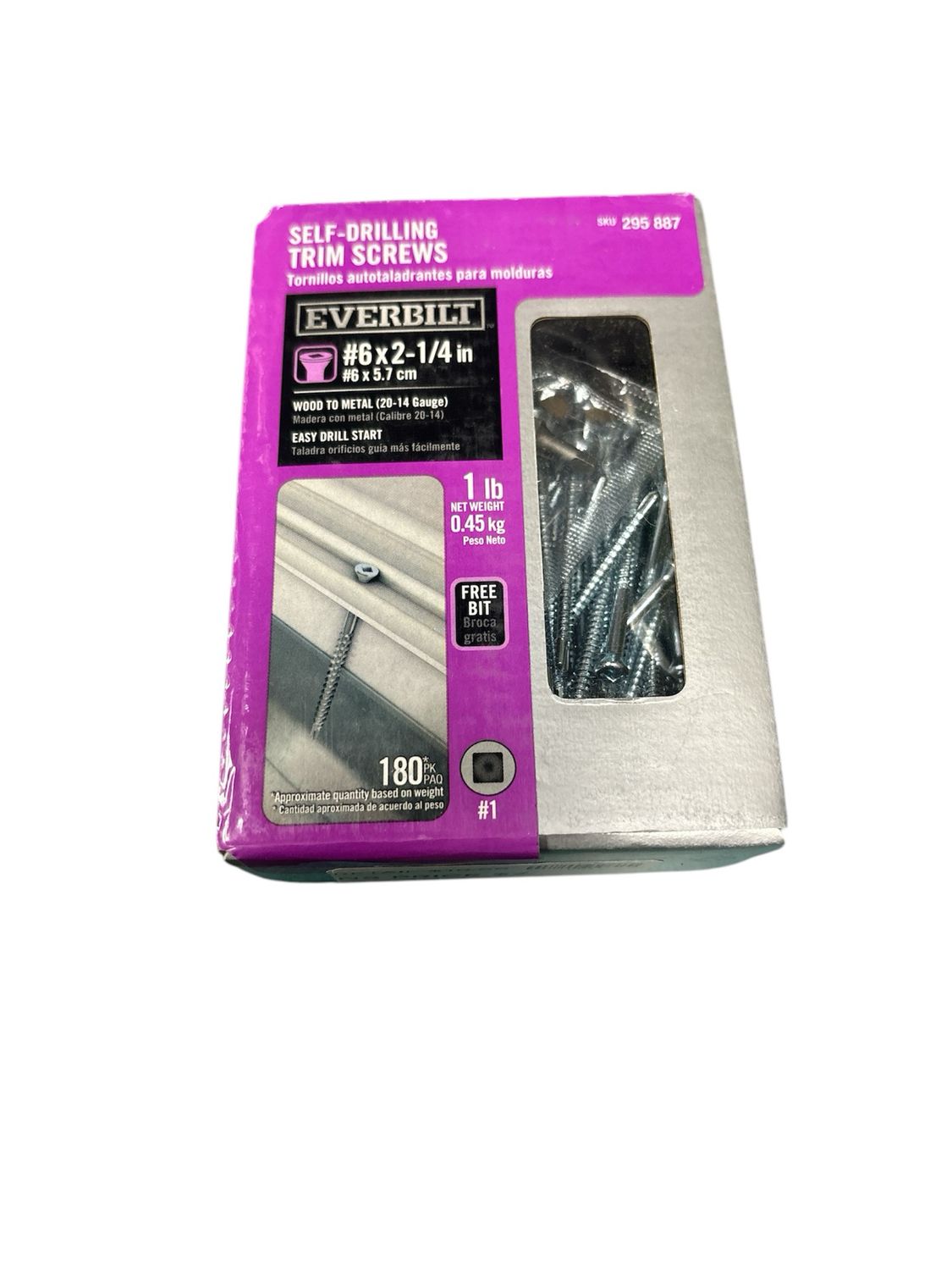 Everbilt #6 2-1/4 in. Square Bugle-Head Self-Drilling Trim Screw 1 lb.-Box (180-Piece) 116034