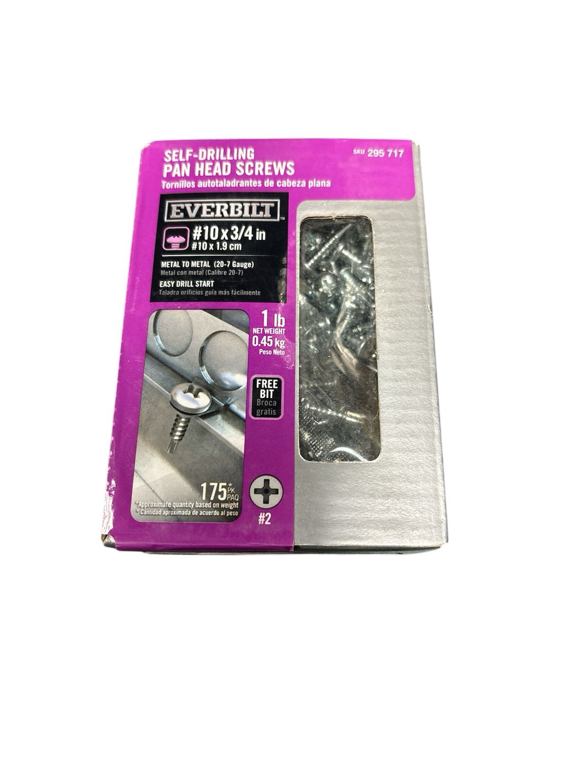 Everbilt #10 3/4 in. Phillips Pan-Head Self-Drilling Screw 1 lb.-Box (175-Piece) 116094