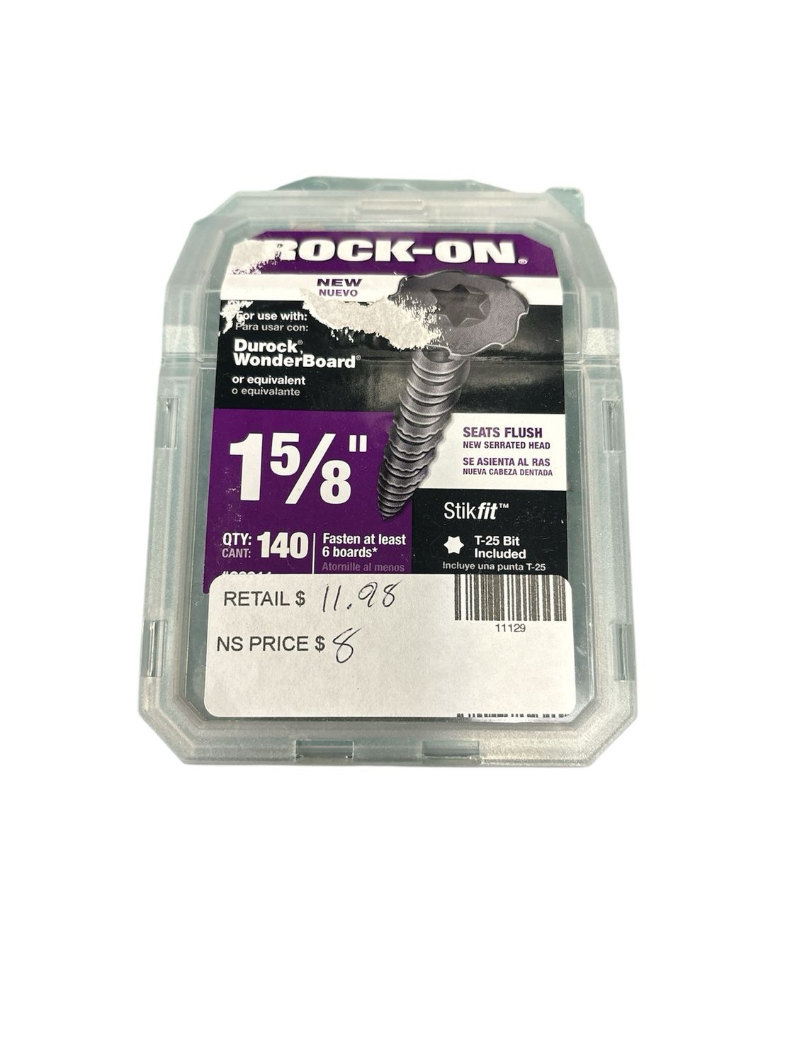 Rock-On #9 x 1-5/8 in. Serrated Flat Head Star Drive Cement Board Screws (140-Pack) 23311
