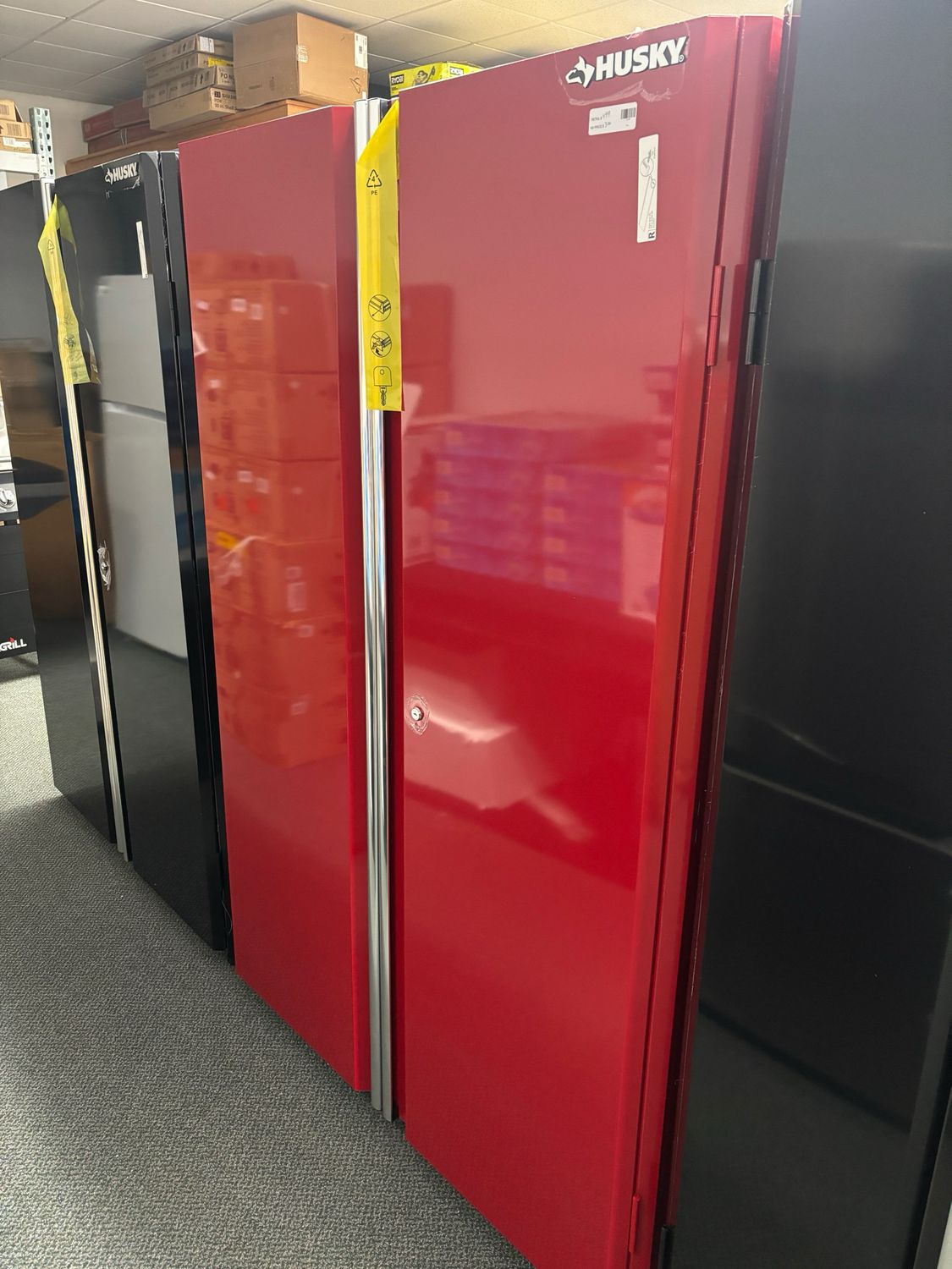 Husky Ready-to-Assemble 24-Gauge Steel Freestanding Garage Cabinet in Red (48 in. W x 72 in. H x 18.3 in. D) G4802TR-US
