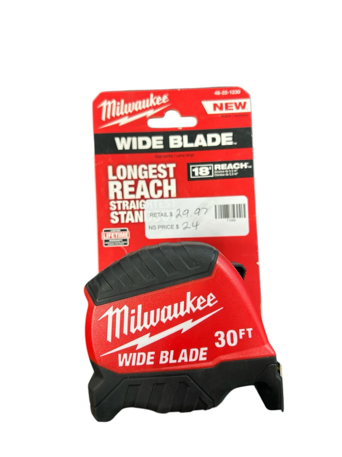 Milwaukee 30ft Wide Blade Tape Measure 48-22-1230 New