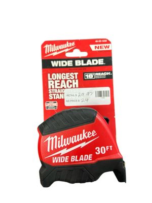 Milwaukee 30ft Wide Blade Tape Measure 48-22-1230 New