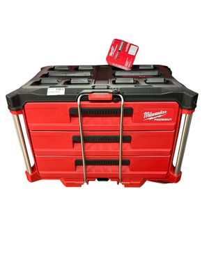 Milwaukee PACKOUT 22 in. Modular 3-Drawer Tool Box with Metal Reinforced Corners 48-22-8443 .