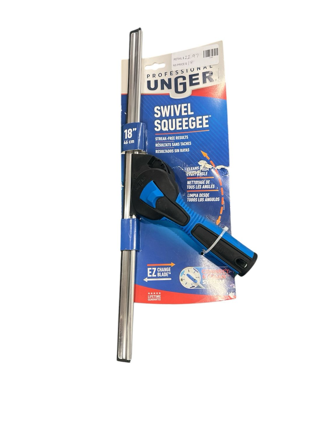 Unger 18 in. Swivel Window Squeegee 985510 New