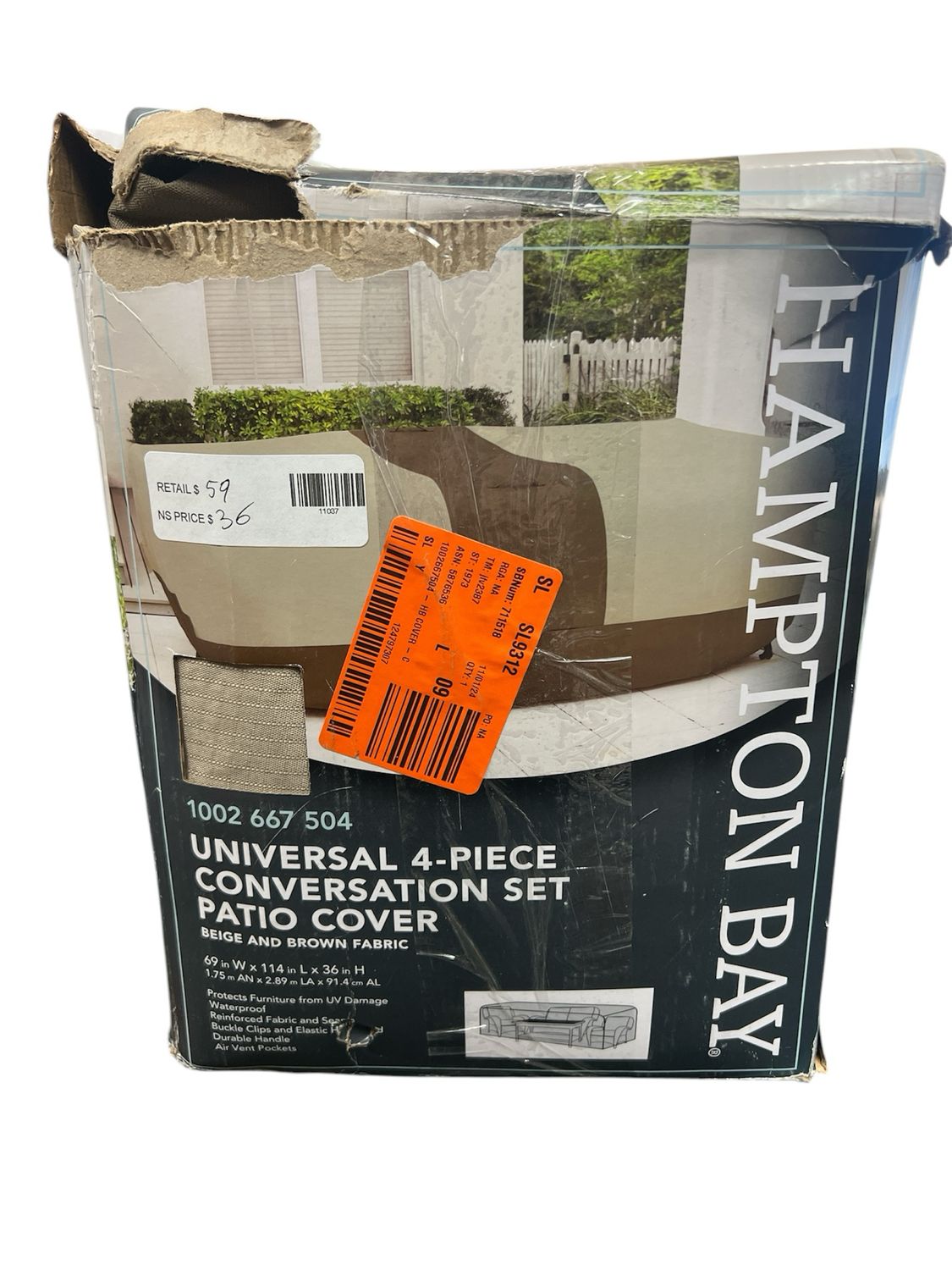 Hampton Bay Chat Set Outdoor Patio Cover 136731-C Appears New
