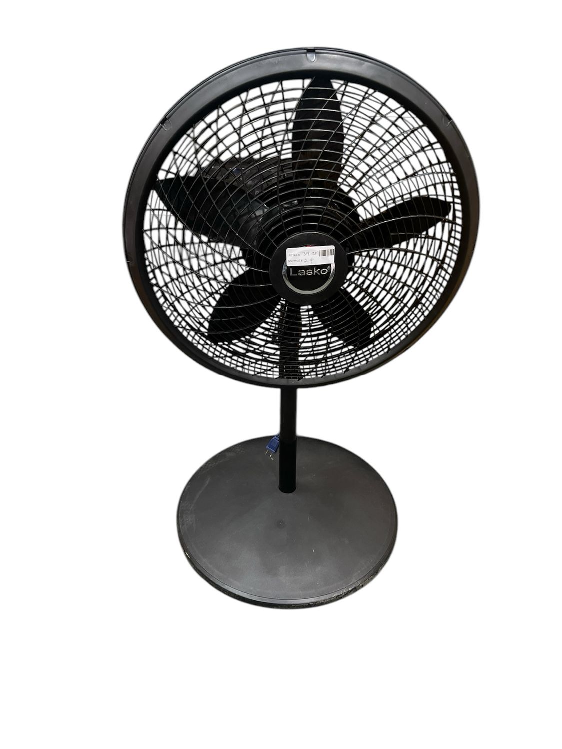 Lasko 18 in. 3 Speed Oscillating Pedestal Fan with Adjustable Height, Easy Assembly, and Quiet Cooling for Any Room in Black 1823 Appears New