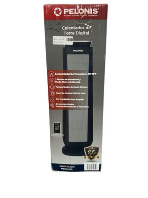 Pelonis 1500-Watt 23 in. Digital Tower Indoor Ceramic Heater Quiet Operation w/ Safety Overheat Protection and Fan Mode in Black PHT23D7ABB Light Use