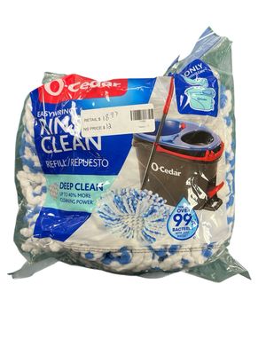 O-Cedar Easy Wring Rinse Clean Deep Clean 8in. Microfiber Spin Mop Head Refill (2-Pack) 174224