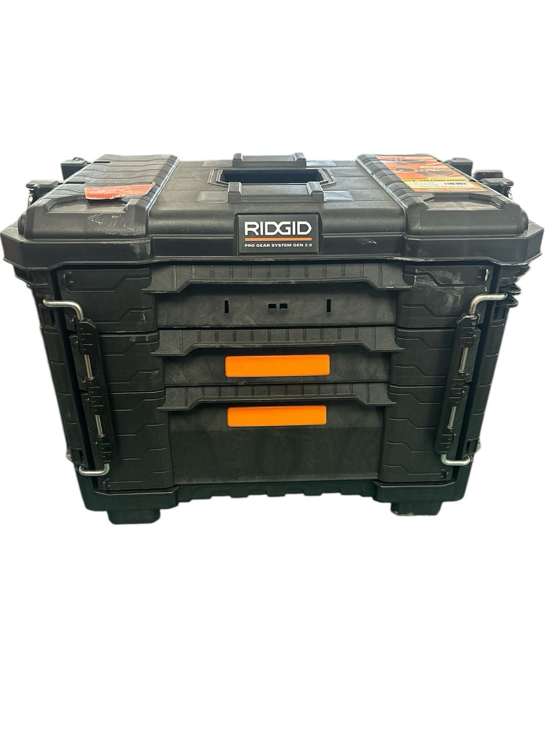 RIDGID Pro Gear System Gen 2.0 XL 3-Drawers Water and Dust Resistant Durable Tool Box With Dividers For Internal Organization 255334